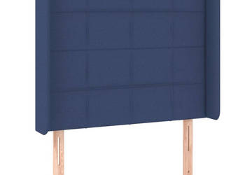 Zagłówek uszak niebieski 83x16x118/128 cm tkanina WM-3119560