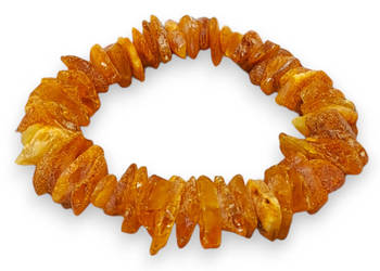 Bransoletka BURSZTYN bałtycki sieczka surowa koniakowa #852