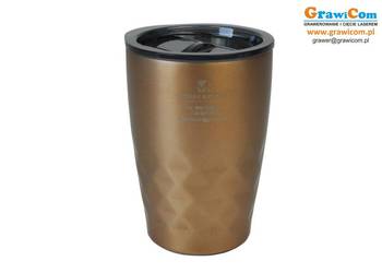 Kubek termiczny 350 ml logo, grawer 10szt. złoty