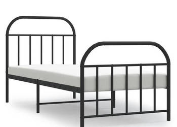 Łóżko Metalowe Czarne Rama Łóżka Ze Stelażem 90x200 cm WM-353646