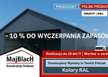 A19-Wiata /Hala Garaż Blaszany Grafit | Montaż Gratis | Profil – Maj-Blach