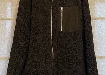 Męska czarna kurtka z imitacji baranka H&M rozmiar L