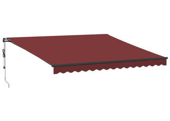 Automatycznie zwijana markiza z LED burgundowa 400x300 cm WM-3310189