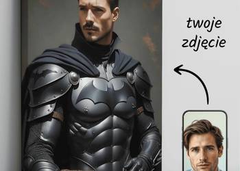 Obraz Portret na płótnie karykatura batman ze zdjęcia prezent
