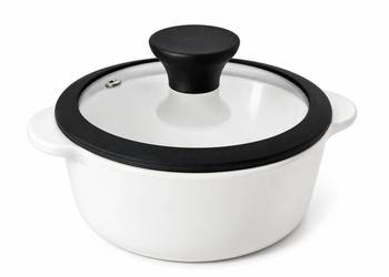 Mały garnek ceramiczny z pokrywką