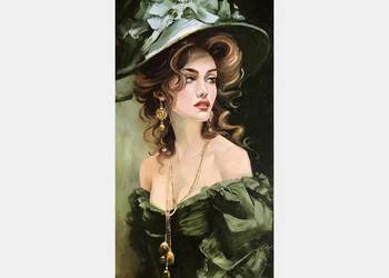 Kowalik - Dziewczyna w zieleni - 120x60cm Obraz Olejny Akt Kobieta Kowalik - Dziewczyna w zieleni - 120x60cm Obraz Olejny Akt Kobieta