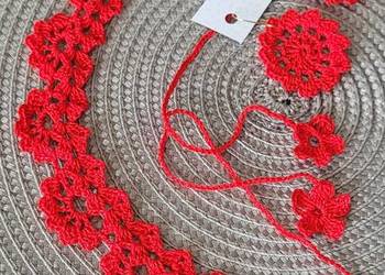 Zestaw choker, kolczyki szydełkowe, handmade