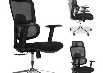 Fotel biurowy obrotowy ergonomiczny regulacja wysokości czarny ModernHome