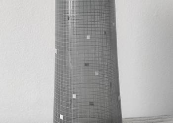 Wazon, lata 60. szkło grafitowe, malowane Wazon, lata 60. szkło grafitowe, malowane