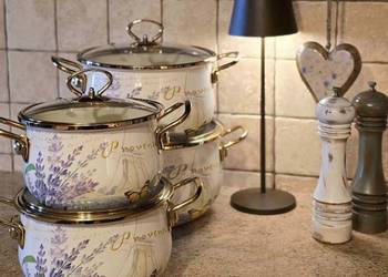 Promocja 199 zl.  Garnki emaliowane Lawenda Masterpan