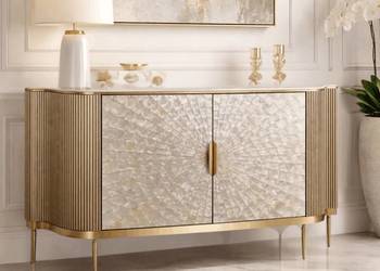 Komoda złota Champion Glamour Premium z muszelkami 150x40x88