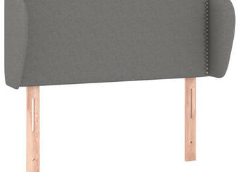 Zagłówek uszak ciemnoszary 93x23x78/88 cm tkanina WM-3116987