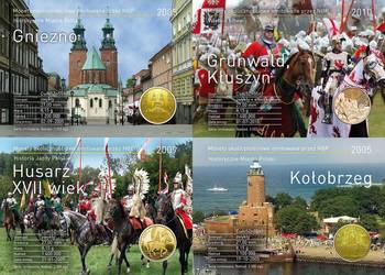4 x Moneta 2 zł BLISTER Grunwald Kłuszyn Gniezno Kołobrzeg