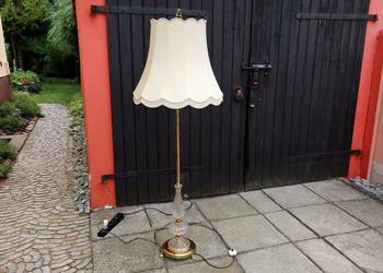 Unikatowa Stojąca Mosiężna Lampa z Kryształem Cristal d'Albert FRANCJA