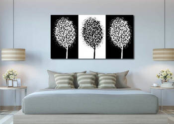 obraz DRZEWO 2 - 120x70cm na płótnie czarno biały