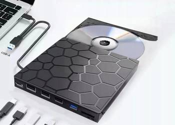 Zewnętrzny Przenośny Napęd Nagrywarka Odtwarzacz DVD CD RW USB-C USB 3.0