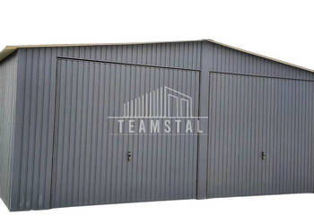 GARAŻ BLASZANY 7m x 7m pion - dwuspad - 2x Brama TS296