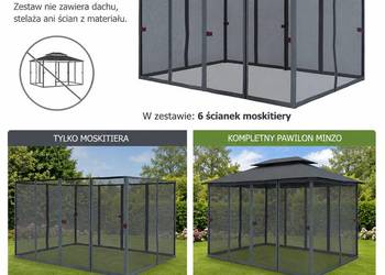 MOSKITIERA DO PAWILONU MINZO 3×4 6 ŚCIANEK BEZ PAWILONU I STELAŻA Swing & H