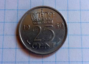 25 CENTÓW ( 25 CENT ) 1950 ROK - HOLANDIA