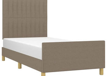 Rama łóżka z zagłówkiem taupe obita tkaniną 80x200 cm WM-3125175