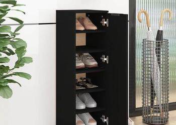 vidaXL Szafka na buty, czarna, 30x35x100 cm, materiał drewnopoch(SKU811431) vidaXL Szafka na buty, czarna, 30x35x100 cm, materiał drewnopoch(SKU811431)