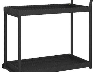 Wózek barowy czarny 100x45x83 cm polirattan WM-316666