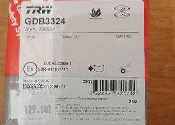 Klocki hamulcowe TRW toyota Yaris GDB3324  WVA: 23958-1
