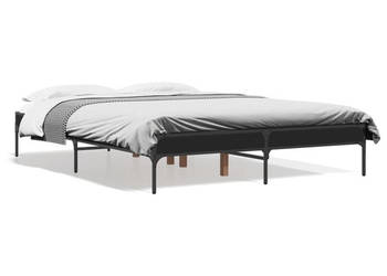 Łóżko Metalowe Czarne Rama Łóżka Ze Stelażem 135x190 cm WM-845041