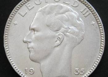 Belgia 20 franków 1935 - król Leopold III - SREBRO