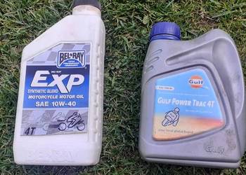 Olej do motocykla SAE 10W40,BEL-RAY EXP,Gulf Powet Trac,2 x 0,4l,na dolewkę