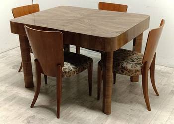 stół art deco modern do salonu rozkładany orzech Halabala design lata 40-te