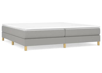 Łóżko kontynentalne z materacem jasnoszare tkanina 200x200 cm WM-3144199