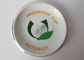 Porcelanowy talerzyk do powieszenia Frendship Cup Katowice, Bogucice, PRL