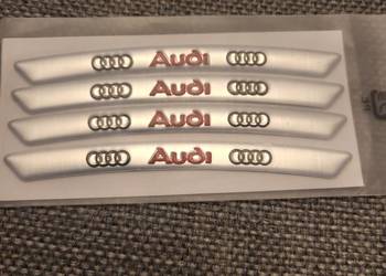 AUDI aluminiowe Emblematy, naklejki , na felgi i – 4 szt. – nowe