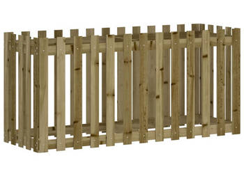 Rabata ogrodowa z płotkiem 150x50x70 cm impregnowana sosna WM-832501
