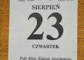23.08.2001. - kartka z kalendarza / kalendarz/ ździerak/ data/ urodziny