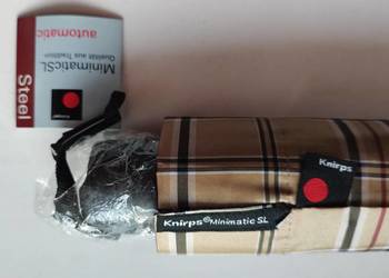 Parasolka parasol Knirps automatyczny beżowa krata