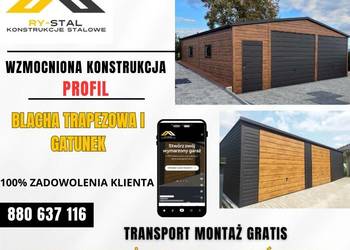 Garaż Blaszany Drewnopodobny 3x5 4x5 4x6 6x6 6x5 Garaż z bramą uchylną