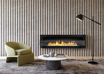 BIOKOMINEK 1200X400 CZARNYBiokominek wiszący z szybą 1200x400 czarny połysk
