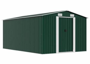 vidaXL Szopa ogrodowa, 257 x 392 x 181 cm, metal, zielona(SKU:143344)