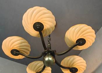 Żyrandol mosiężny Art Deco Bauhaus Klosze do wyboru