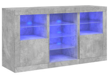 Szafka z oświetleniem LED szarość betonu 123x37x67 cm WM-3209082