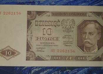 Rzadka seria ! 10 złotych 1948 s. AY UNC/UNC-