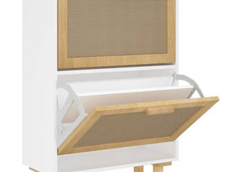 Szafka na buty biała 52x25x80 cm materiał drewnopochodny WM-345645