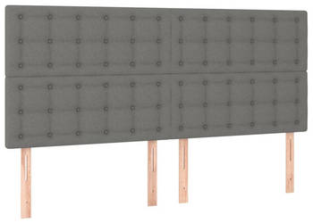 Zagłówki do łóżka 4 szt. ciemnoszary 90x5x78/88 cm tkanina WM-3116781