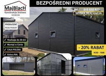 Garaż Blaszany Grafitowy | Wiata | Montaż | Hala | PRODUCENT Maj-Blach