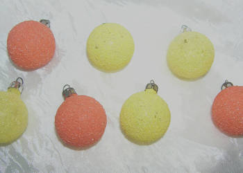 bombki vintage brokatowe "cukrowe"_Dvin