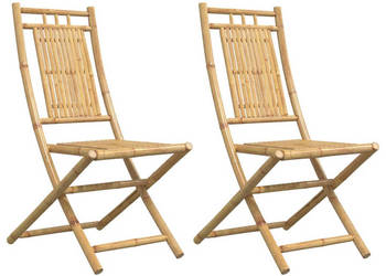 Składane krzesła ogrodowe 2 szt. 46x66x99 cm bambusowe WM-368037