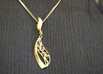 Śliczny stary naszyjnik filigran srebro