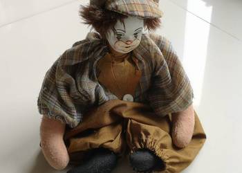 Lalka porcelanowa klaun vintage